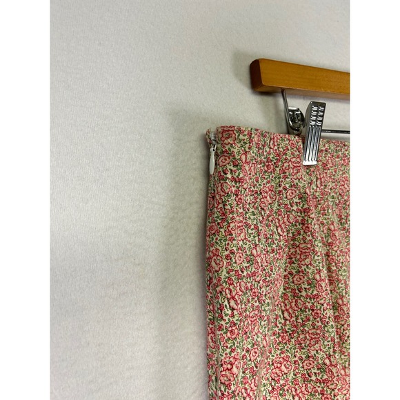 Cottagecore American Eagle Womens 14 Pink Ditsy Floral Ruffle Hem Mini Skirt - Picture 6 of 9